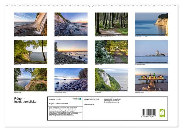 Produktbild: R&uuml;gen - Inseltraumblicke (hochwertiger Premium Wandkalender 2026 DIN A2 quer), Kunstdruck in Hochglanz