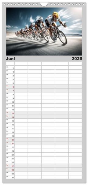 Produktbild: Familienplaner 2026 - Radsport &ndash; Vom Training zum Triumph mit 5 Spalten (Wandkalender, 21 x 45 cm) CALVENDO