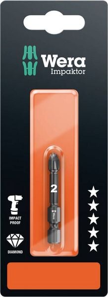 Produktbild: Wera 855/4 IMP DC SB SiS 05073961001 Kreuzschlitz-Bit PZ 2 Werkzeugstahl diamantbeschichtet F 6.3 1 St.