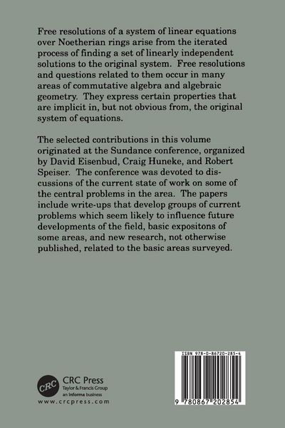 Produktbild: Free Resolutions in Commutative Algebra and Algebraic Geometry