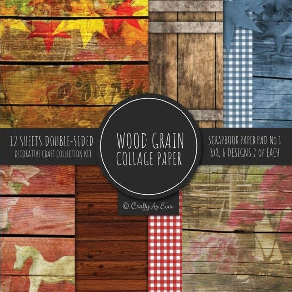 Produktbild: Wood Grain Collage Paper for Scrapbooking Photo Art