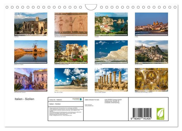 Produktbild: Italien - Sizilien (Wandkalender 2026 DIN A4 quer), CALVENDO Monatskalender