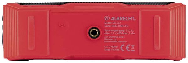 Produktbild: Albrecht DR 112 Outdoorradio DAB+, UKW Notfallradio, USB, Bluetooth&reg; Akku-Ladefunktion, Handkurbel, Solarpanel