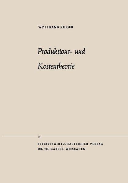 Produktbild: Produktions- und Kostentheorie