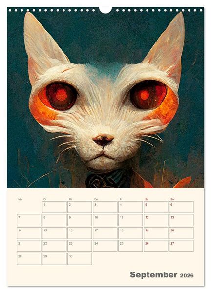 Produktbild: Die 7 Leben einer Katze (Wandkalender 2026 DIN A3 hoch), CALVENDO Monatskalender