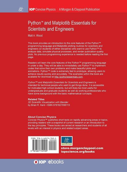 Produktbild: Python and Matplotlib Essentials for Scientists and Engineers