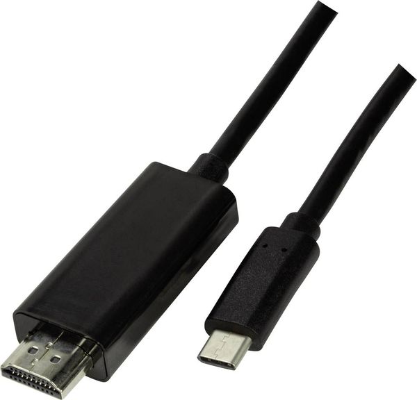 Produktbild: LogiLink USB-C&reg; / HDMI Adapterkabel USB-C&reg; Stecker, HDMI-A Stecker 3.00 m Schwarz UA0330 USB-C&reg;-Displaykabel
