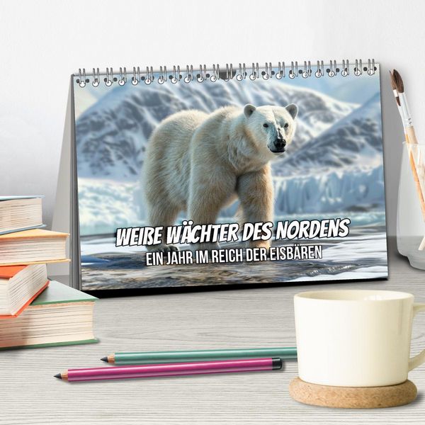 Produktbild: Wei&szlig;e W&auml;chter des Nordens: Ein Jahr im Reich der Eisb&auml;ren (Tischkalender 2026 DIN A5 quer), CALVENDO Monatskalender