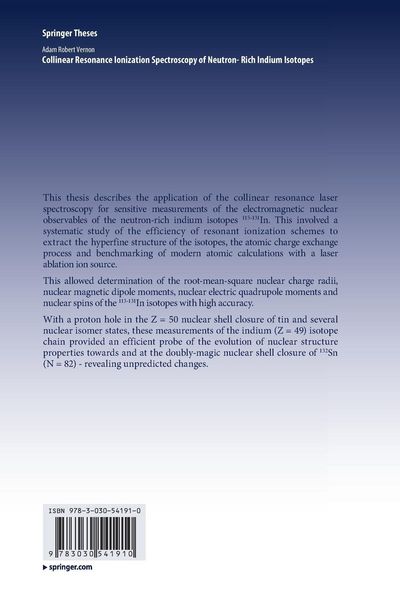 Produktbild: Collinear Resonance Ionization Spectroscopy of Neutron-Rich Indium Isotopes