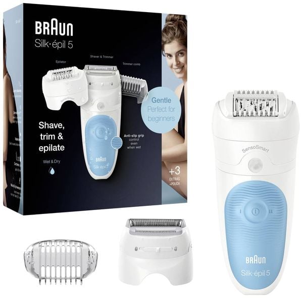 Braun Epilierer Weiß-Blau