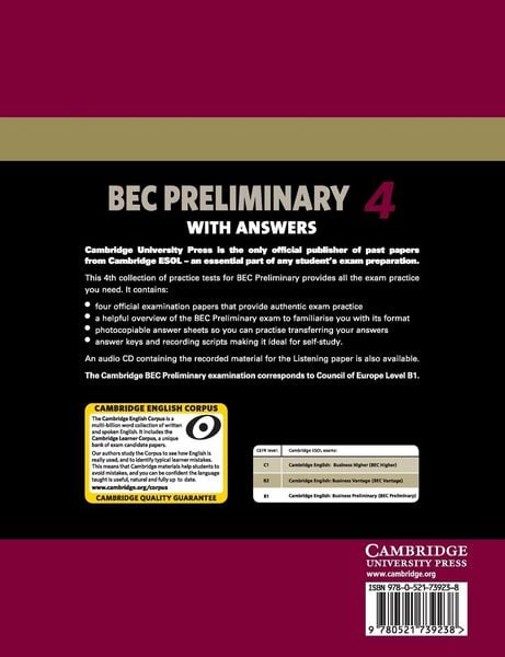 Produktbild: Cambridge BEC 4 Preliminary