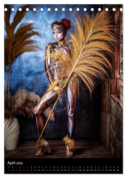 Produktbild: Klangk&ouml;rper - Bodypainting Adventures (Tischkalender 2026 DIN A5 hoch), CALVENDO Monatskalender