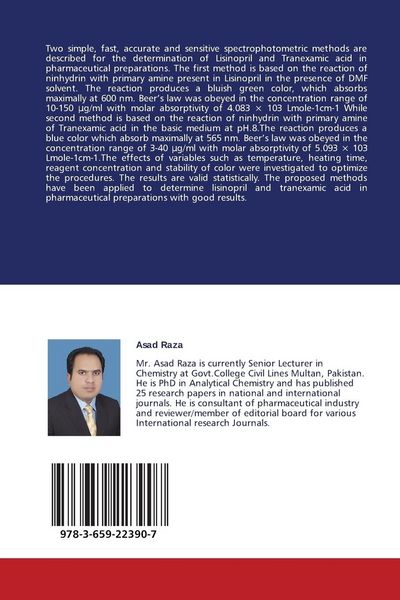 Produktbild: Analysis of Lisinopril and Tranexamic acid Tablets