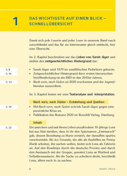 Produktbild: Nach vorn, nach S&uuml;den von Sarah J&auml;ger - Textanalyse und Interpretation