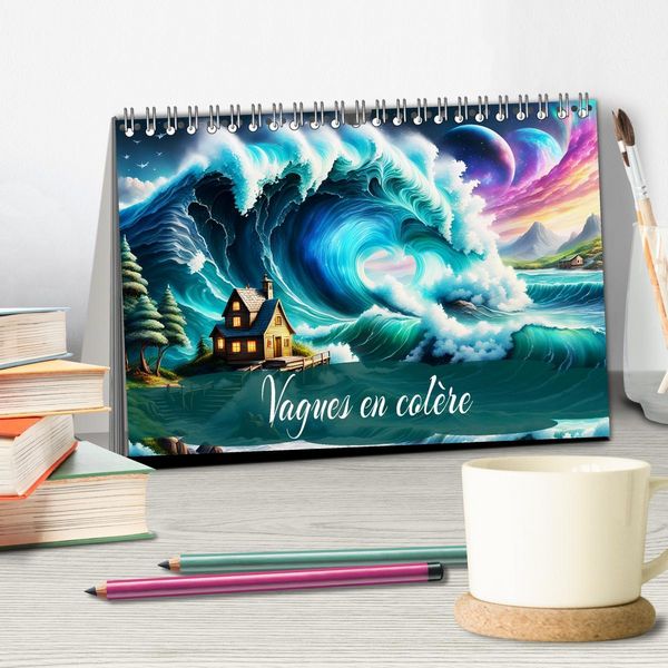 Produktbild: Vagues en col&egrave;re (Calendrier de bureau 2026 DIN A5 vertical), CALVENDO calendrier mensuel