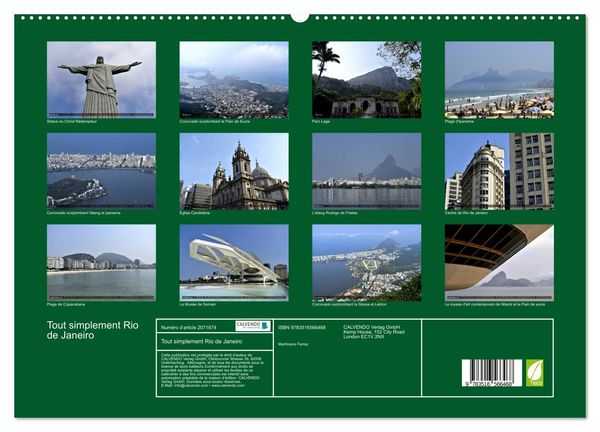 Produktbild: Tout simplement Rio de Janeiro (Calendrier mural 2026 DIN A2 vertical) calendrier de bureau