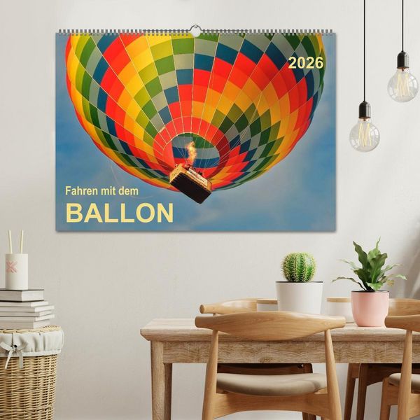 Produktbild: Fahren mit dem Ballon (Wandkalender 2026 DIN A2 quer), CALVENDO Monatskalender