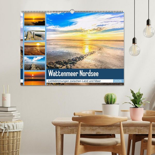 Produktbild: Wattenmeer Nordsee - Lichtstimmungen zwischen Land und Meer (Wandkalender 2026 DIN A2 quer), CALVENDO Monatskalender