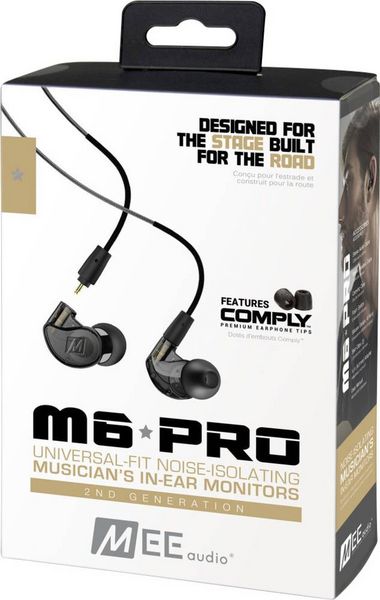 Produktbild: MEE audio M6 PRO In Ear Kopfh&ouml;rer kabelgebunden Schwarz Headset, Schwei&szlig;resistent