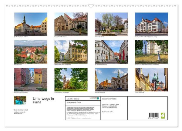 Produktbild: Unterwegs in Pirna (Wandkalender 2026 DIN A2 quer), CALVENDO Monatskalender