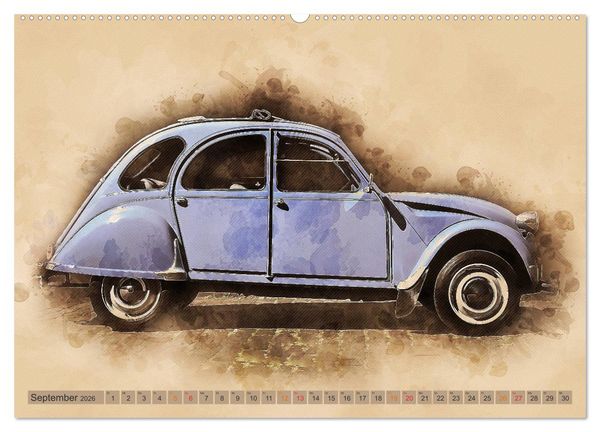 Produktbild: Die Ente, Deux Chevaux, 2CV (Wandkalender 2026 DIN A2 quer), CALVENDO Monatskalender