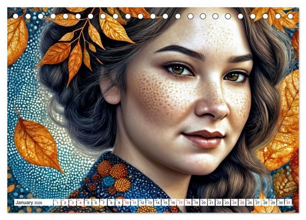 Produktbild: The Muse Moira in Twelve Facets (Desk Calendar 2026 DIN A5 landscape), CALVENDO 12 Month DeskCalendar
