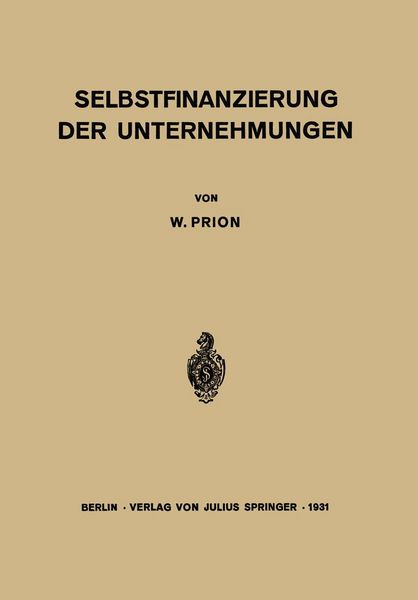 Produktbild: Selbstfinanzierung der Unternehmungen