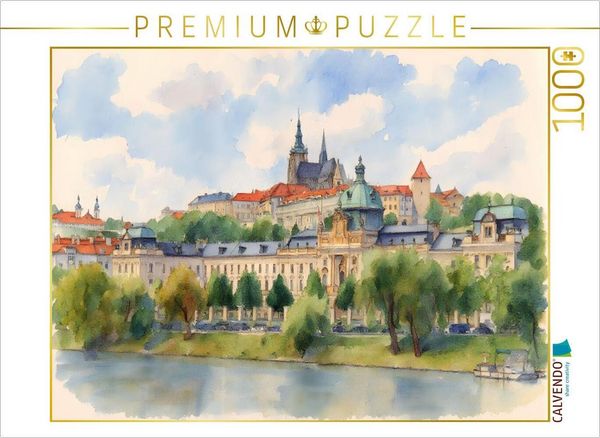 Produktbild: CALVENDO Puzzle Blick &uuml;ber die Moldau auf Prag | 1000 Teile Lege-Gr&ouml;&szlig;e 64x48cm Foto-Puzzle f&uuml;r gl&uuml;ckliche Stunden