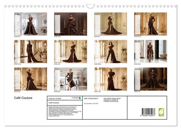 Produktbild: Caf&eacute; Couture (Wandkalender 2027 DIN A3 quer), CALVENDO Monatskalender
