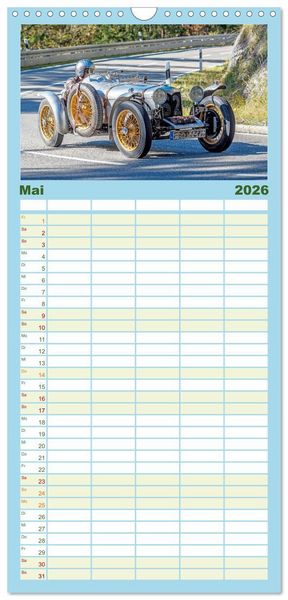 Produktbild: Familienplaner 2026 - Faszination Jochpassrennen mit 5 Spalten (Wandkalender, 21 x 45 cm) CALVENDO