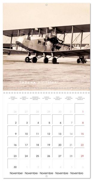 Produktbild: Avions biplans sur cartes postales anciennes (Calendrier mural carr&eacute; 2026 30x30 cm) Calendrier double avec une page pour vos prises de notes