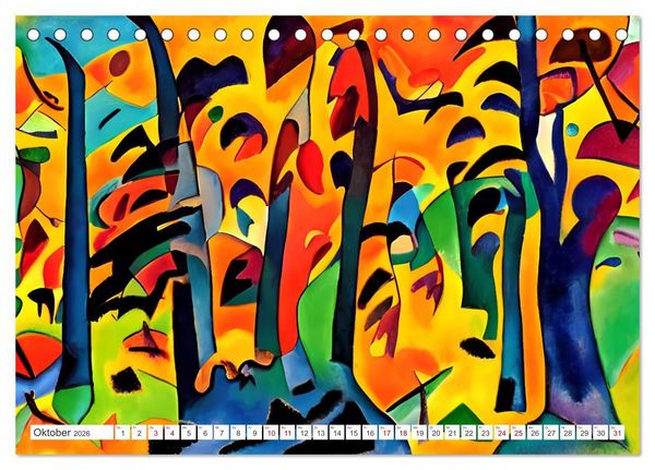 Produktbild: Expressionismus - Farbenspiel der Kunst (Tischkalender 2026 DIN A5 quer), CALVENDO Monatskalender