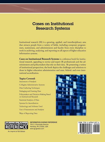 Produktbild: Cases on Institutional Research Systems