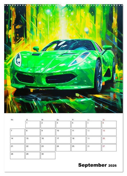 Produktbild: Sportauto Paintings (Wandkalender 2026 DIN A2 hoch), CALVENDO Monatskalender