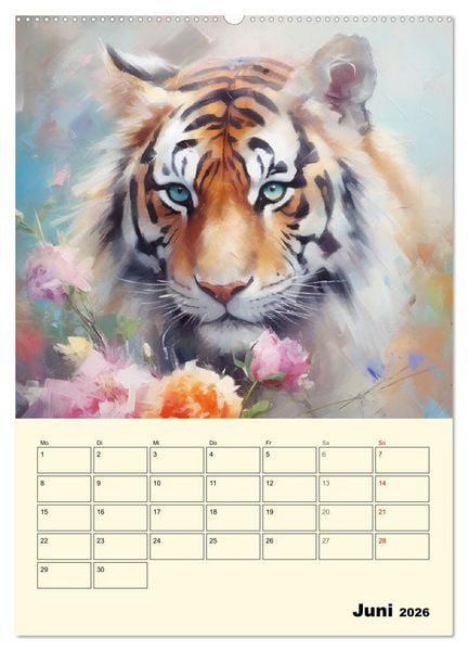 Produktbild: Raubkatzen. Zauberhafte Aquarelle (hochwertiger Premium Wandkalender 2026 DIN A2 hoch), Kunstdruck in Hochglanz