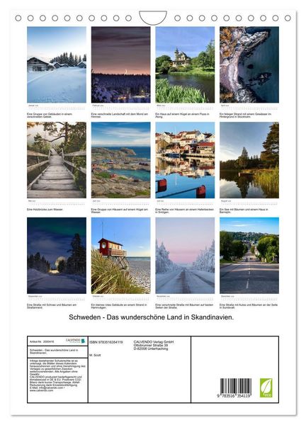 Produktbild: Schweden - Das wundersch&ouml;ne Land in Skandinavien. (Wandkalender 2026 DIN A4 hoch), CALVENDO Monatskalender