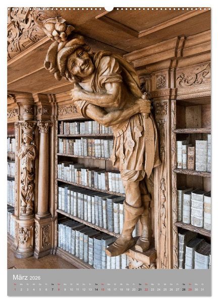 Produktbild: Waldsassen Stiftsbibliothek (hochwertiger Premium Wandkalender 2026 DIN A2 hoch), Kunstdruck in Hochglanz