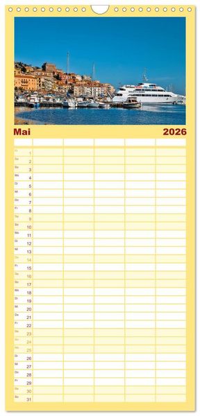 Produktbild: Familienplaner 2026 - Malcesine und Sirmione, Sch&ouml;nheiten am Gardasee mit 5 Spalten (Wandkalender, 21 x 45 cm) CALVENDO