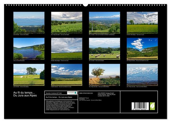 Produktbild: Au fil du temps... Du Jura aux Alpes (Calendrier mural 2026 DIN A2 vertical) calendrier de bureau