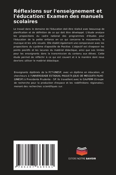 Produktbild: R&eacute;flexions sur l'enseignement et l'&eacute;ducation: Examen des manuels scolaires