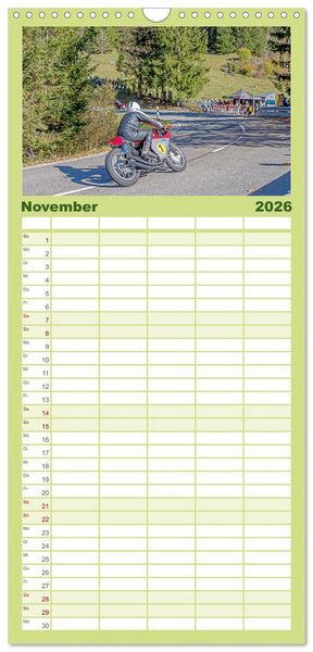 Produktbild: Familienplaner 2026 - Motorr&auml;der am Jochpass mit 5 Spalten (Wandkalender, 21 x 45 cm) CALVENDO