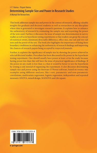 Produktbild: Determining Sample Size and Power in Research Studies