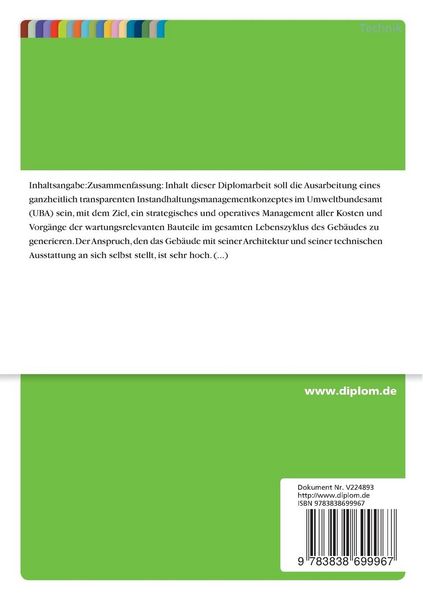 Produktbild: Ganzheitlich transparentes Instandhaltungsmanagement im Umweltbundesamt