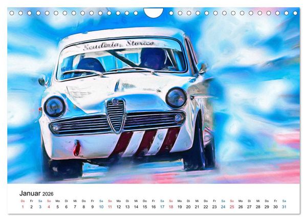 Produktbild: Tourenwagen von gestern (Wandkalender 2026 DIN A4 quer), CALVENDO Monatskalender