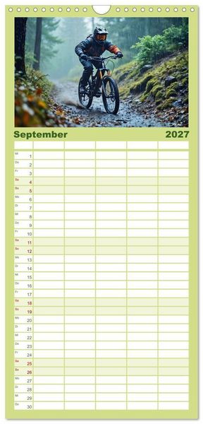 Produktbild: Familienplaner 2027 - Elemental Ride. Mountainbike-Action durch Schnee, Matsch, Sonne und Laub mit 5 Spalten (Wandkalender, 21 x 45 cm) CALVENDO