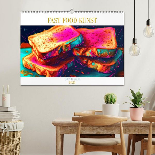 Produktbild: FAST FOOD KUNST (Wandkalender 2026 DIN A2 quer), CALVENDO Monatskalender