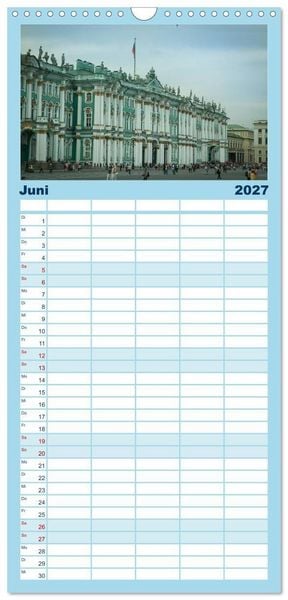 Produktbild: Familienplaner 2027 - Sankt Petersburg - "Venedig des Nordens" mit 5 Spalten (Wandkalender, 21 x 45 cm) CALVENDO