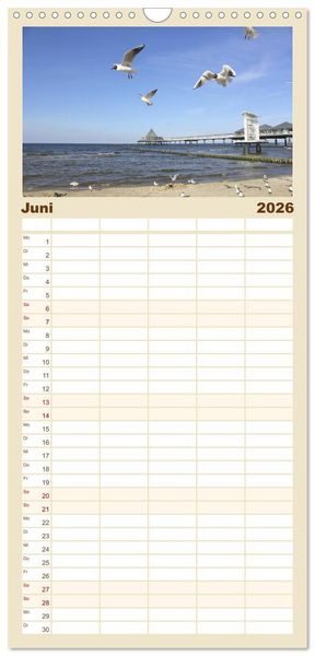 Produktbild: Familienplaner 2026 - Die Seeb&auml;der 2026 mit 5 Spalten (Wandkalender, 21 x 45 cm) CALVENDO