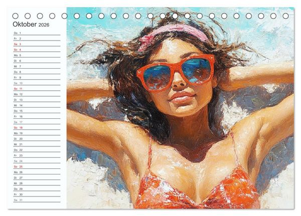 Produktbild: Frauen im Sommer. Lebensfreude, Sonne und Strand (Tischkalender 2026 DIN A5 quer), CALVENDO Monatskalender