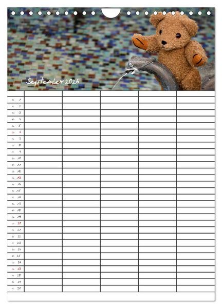 Produktbild: Der Teddyb&auml;ren-Familienplaner (Wandkalender 2026 DIN A4 hoch), CALVENDO Monatskalender